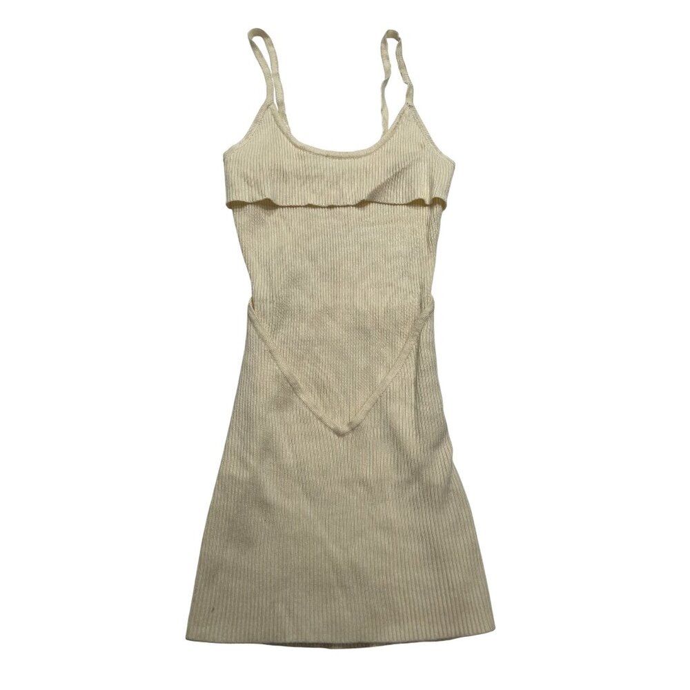 Lioness Bella Ribbed Knit Mini Dress in Ivory